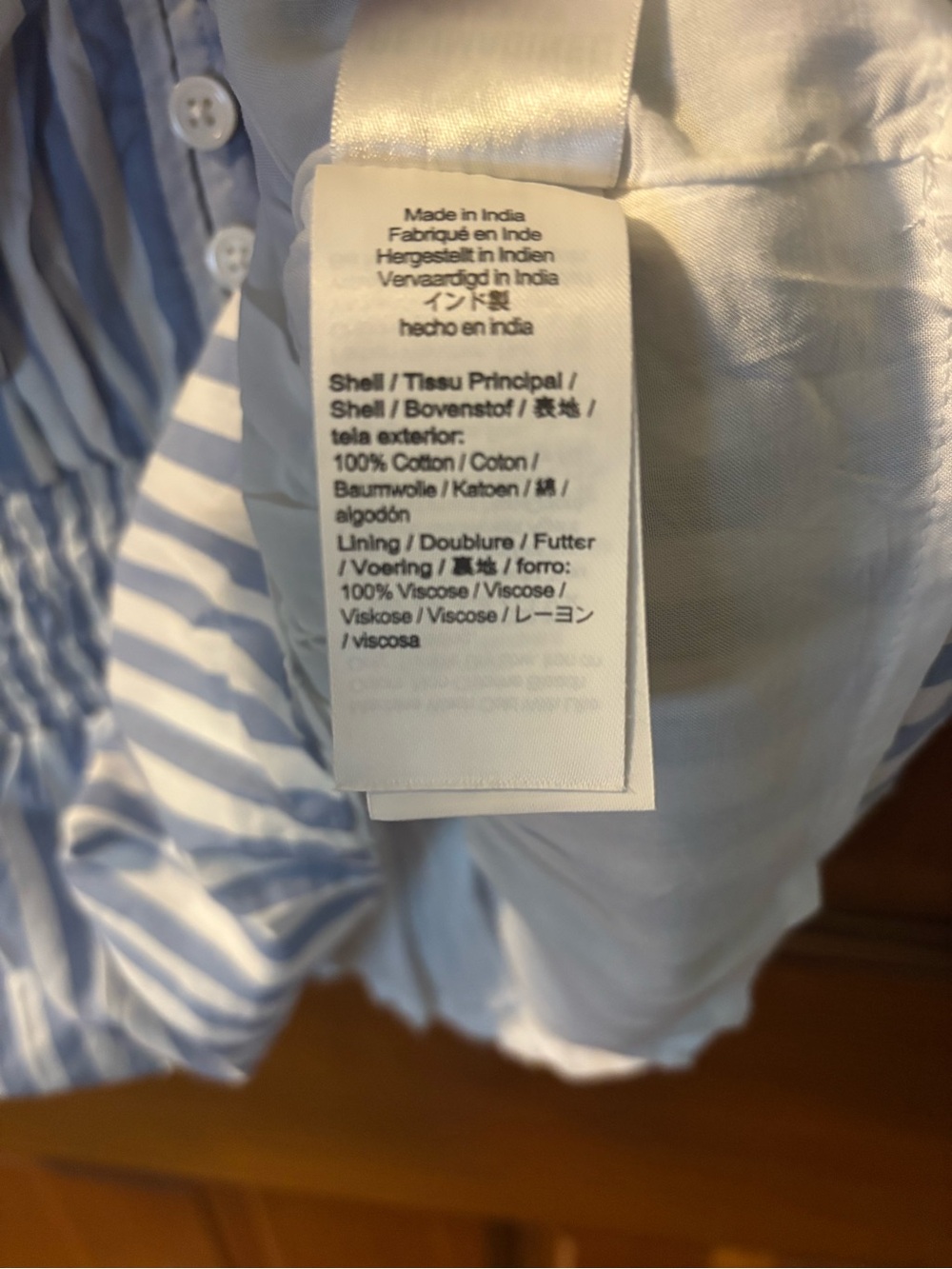 J. Crew Light Blue and White Striped Peplum Button-Front Blouse - Picture 4 of 5